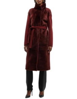 Cashmere Trench Coat w/ Shearling Front