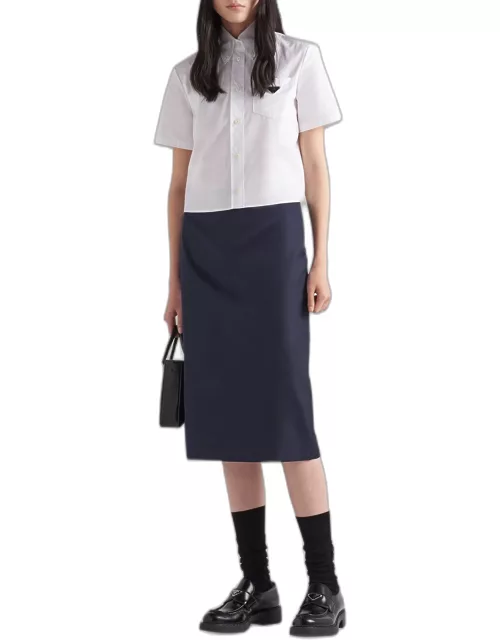 Re-Nylon Straight Midi Skirt