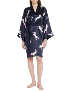Mimi Persea Printed Silk Robe