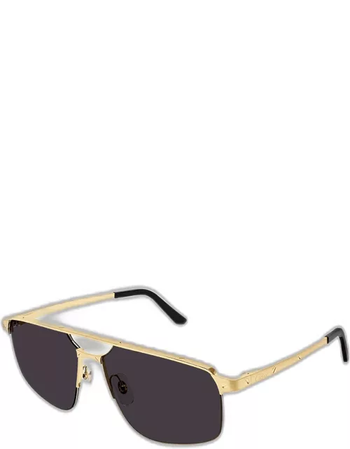 Men's Square Rimless Metal Sunglasse