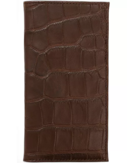 Men's Matte Alligator Leather Bifold Coat Wallet