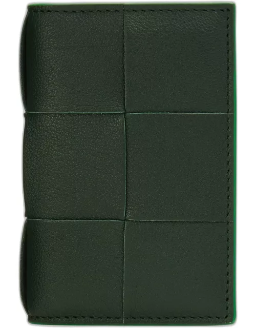 Men's Cassette Leather Flap Bifold Card Case