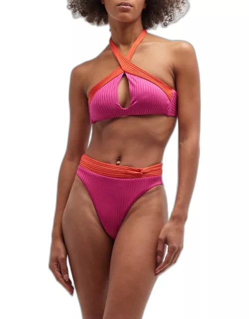 Olympia Rib Crossover Bikini Top
