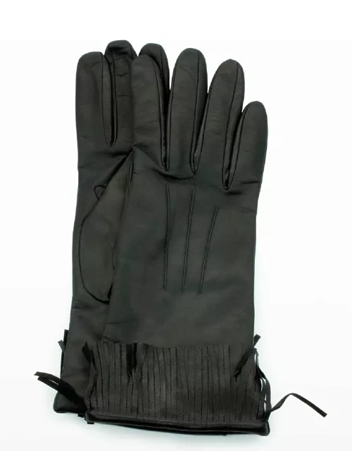 Cashmere-Lined Fringe Napa Glove