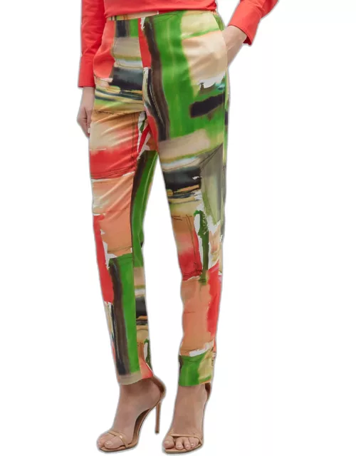Hikaru Tapered Abstract-Print Ankle Pant