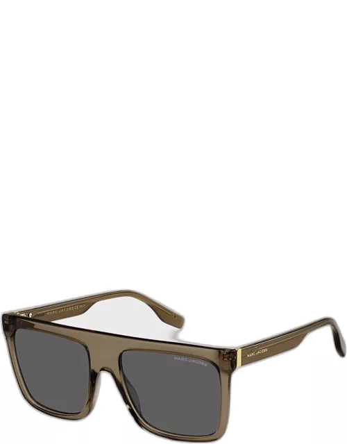 Flat-Top Rectangle Acetate Sunglasse
