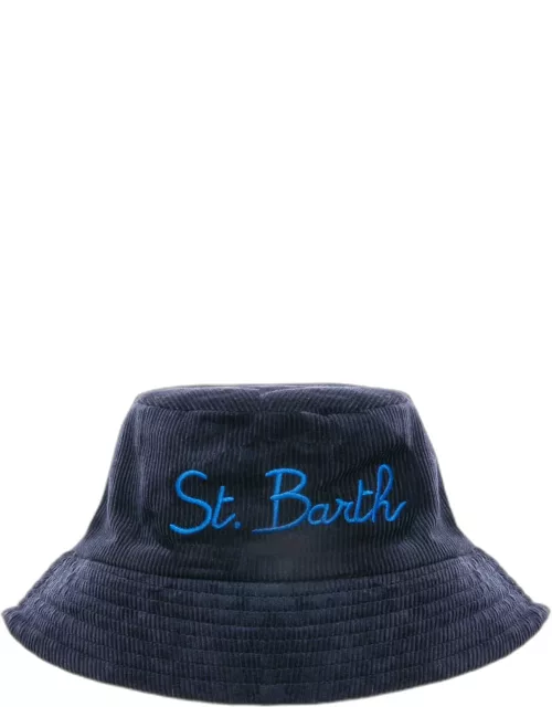 MC2 Saint Barth Blue Corduroy Bucket Hat