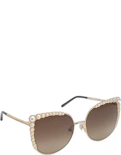 Pearly Stainless Steel Butterfly Sunglasse
