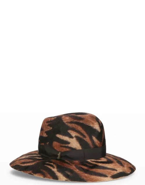 Royal Tiger Print Felt Hat