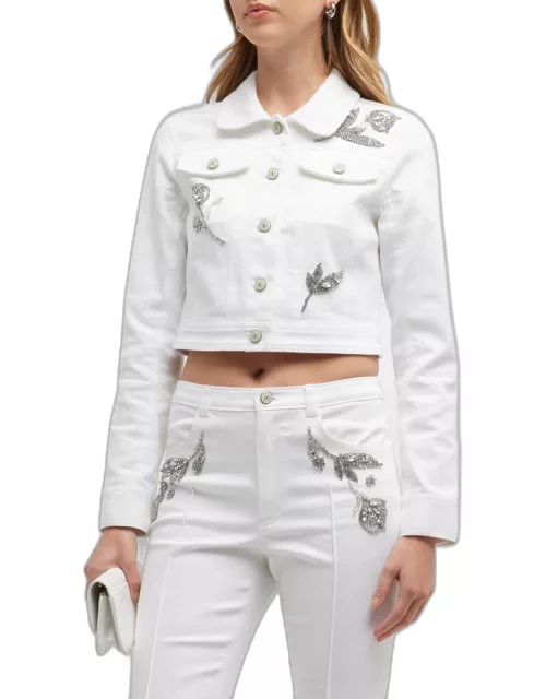 Regina Crystal Floral Cropped Jacket