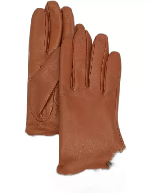 Leather & Shearling Vent Glove