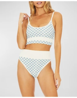 Check-Print Eva Bralette Bikini Top
