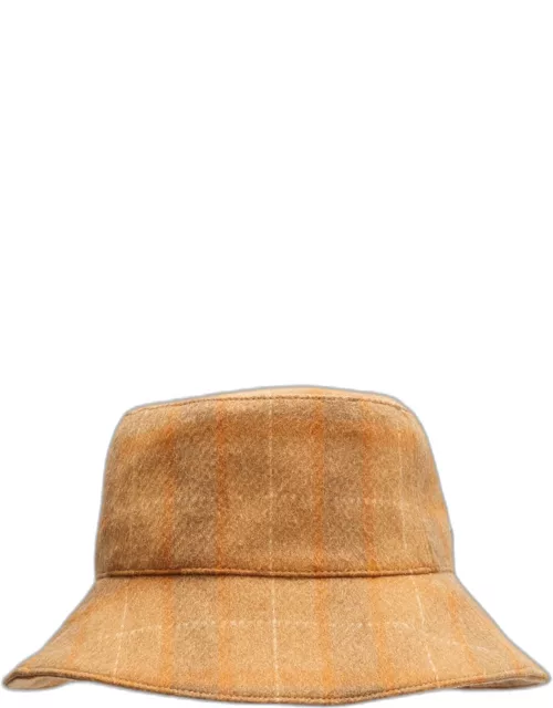 Plaid Brushed Wool Bucket Hat