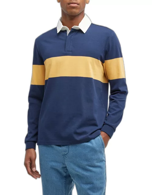 Men's Concealed Quarter-Zip Rugby Polo Shirt