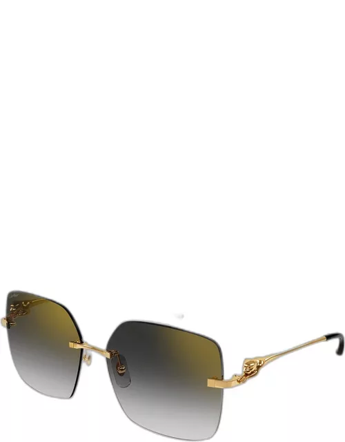 Panther Square Metal Sunglasse
