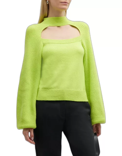 Void Cutout Turtleneck Sweater