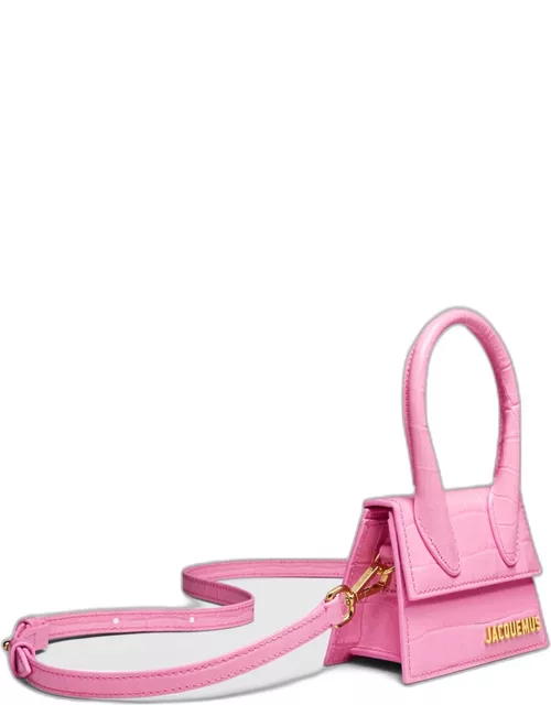 Le Chiquito Croc-Embossed Top-Handle Bag