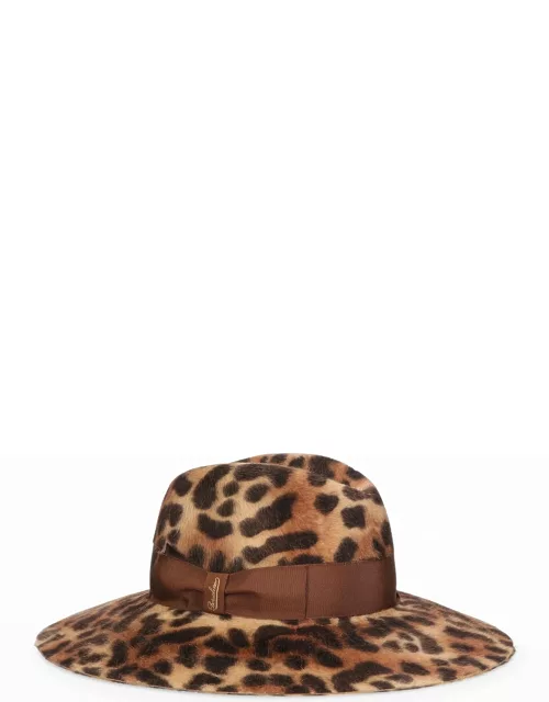 Sophie Leopard Print Felt Hat