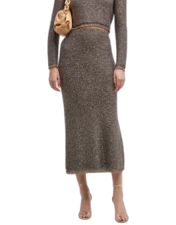 Dione Midi Skirt with Micro Sequin Detail