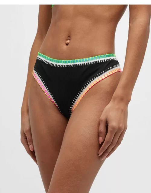 Crochet-Trim Hipster Bikini Bottom