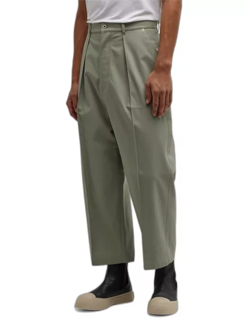 Men's Low-Crotch Pleated Trouser
