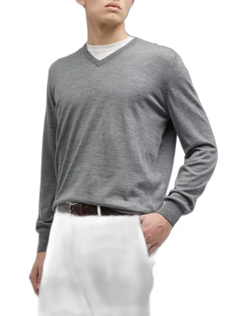 Men's V-Neck Wool-Cashmere Sweater