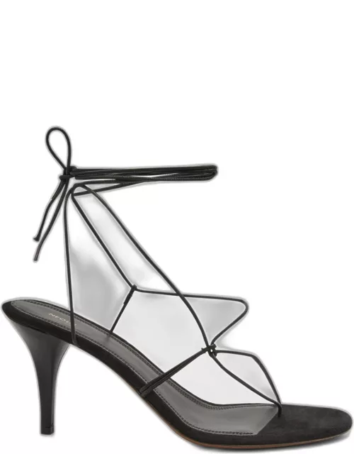 Giena Strappy Leather Ankle-Tie Sandal