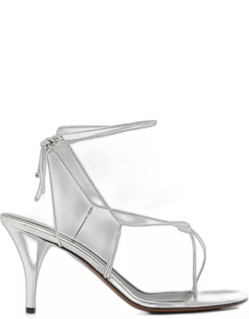 Giena Ankle-Strap Metallic Leather Sandal