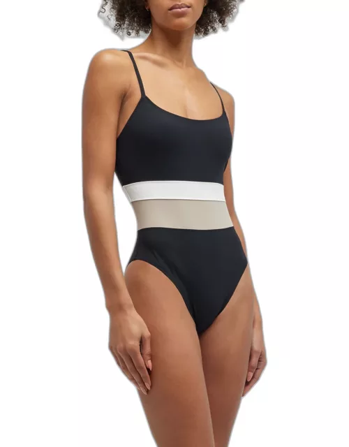 Livia Double-Striped One-Piece Swimsuit