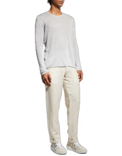 Men's Stripe Linen Pullover Sweater