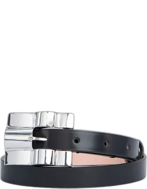 Domino Semi-Patent Leather Belt