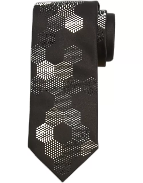 Men's Honeycomb Crystal Silk Tie