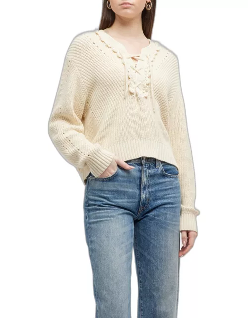 Arif Lace-Up Sweater
