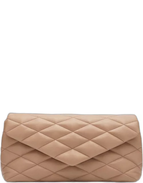 Sade Puffy Large YSL Clutch Bag in Quilted Smooth Leather