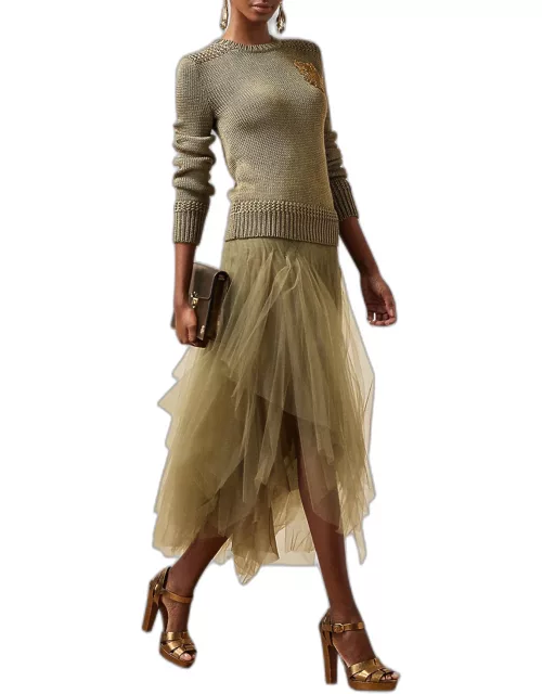 Cliona Asymmetric Tulle Maxi Skirt