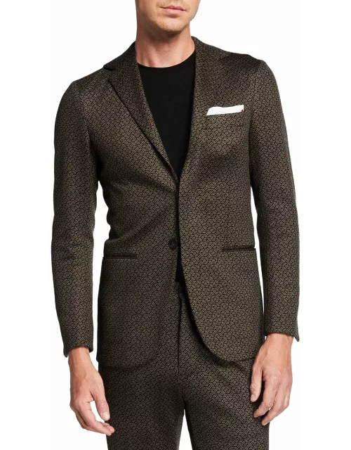 Men's Geometric Wool-Blend Sport Jacket
