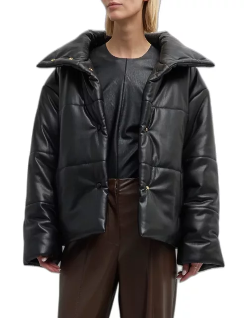 Hide Faux Leather Puffer Jacket