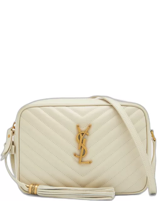 Lou Medium YSL Camera Bag with Pocket and Tassel in Quilted Leather