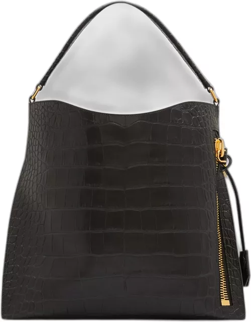 Alix Hobo Small in Stamped Croc Leather