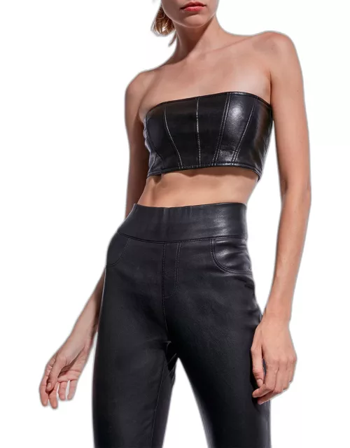 Magra Recycled Leather Bandeau Top