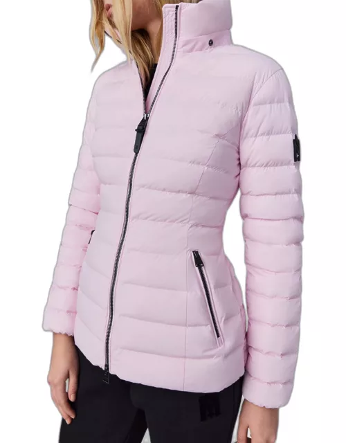 Michi Fitted Down Puffer Jacket with Removable Hood
