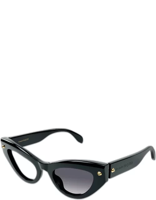 Acetate Cat-Eye Sunglasses w/ Studded Detai