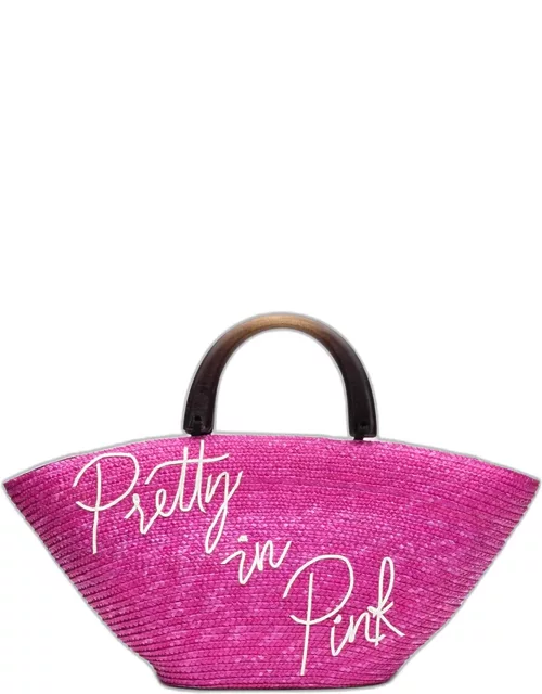 Carlotta Pretty in Pink Straw Tote Bag