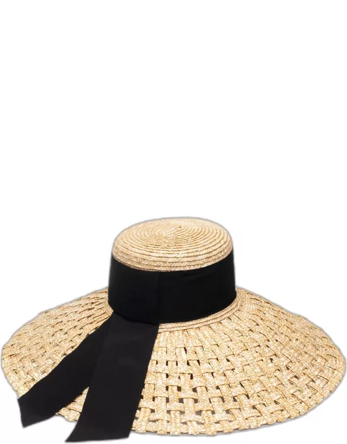 Mirabel Natural Straw Wide-Brim Sun Hat