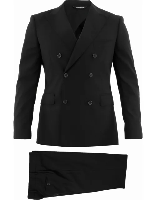Black wool two-piece suit
