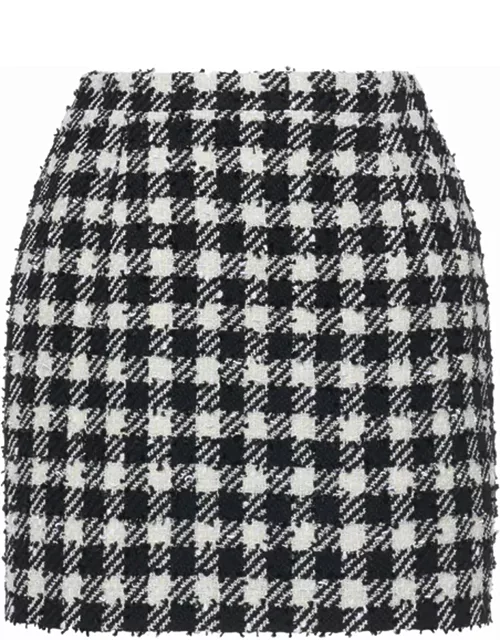 Vichy tweed mini skirt