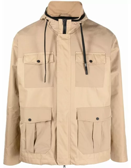 Herno panelled hooded field jacket