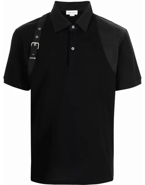 ALEXANDER MCQUEEN Buckle-detail Polo Shirt Black