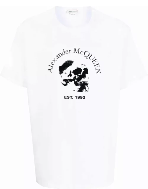 ALEXANDER MCQUEEN Skull Logo-print T-shirt White