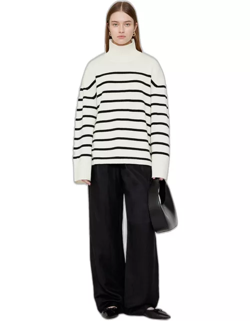 ANINE BING Courtney Sweater in Ivory And Black Stripe